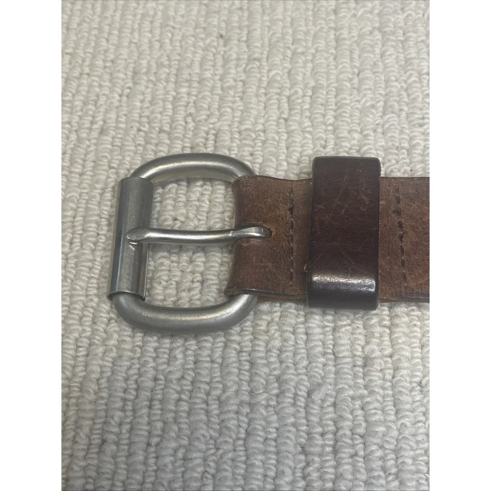 Vintage ABERCROMBIE & FITCH Belt Men 38 Brown Genuine Leather 28070 Made in USA